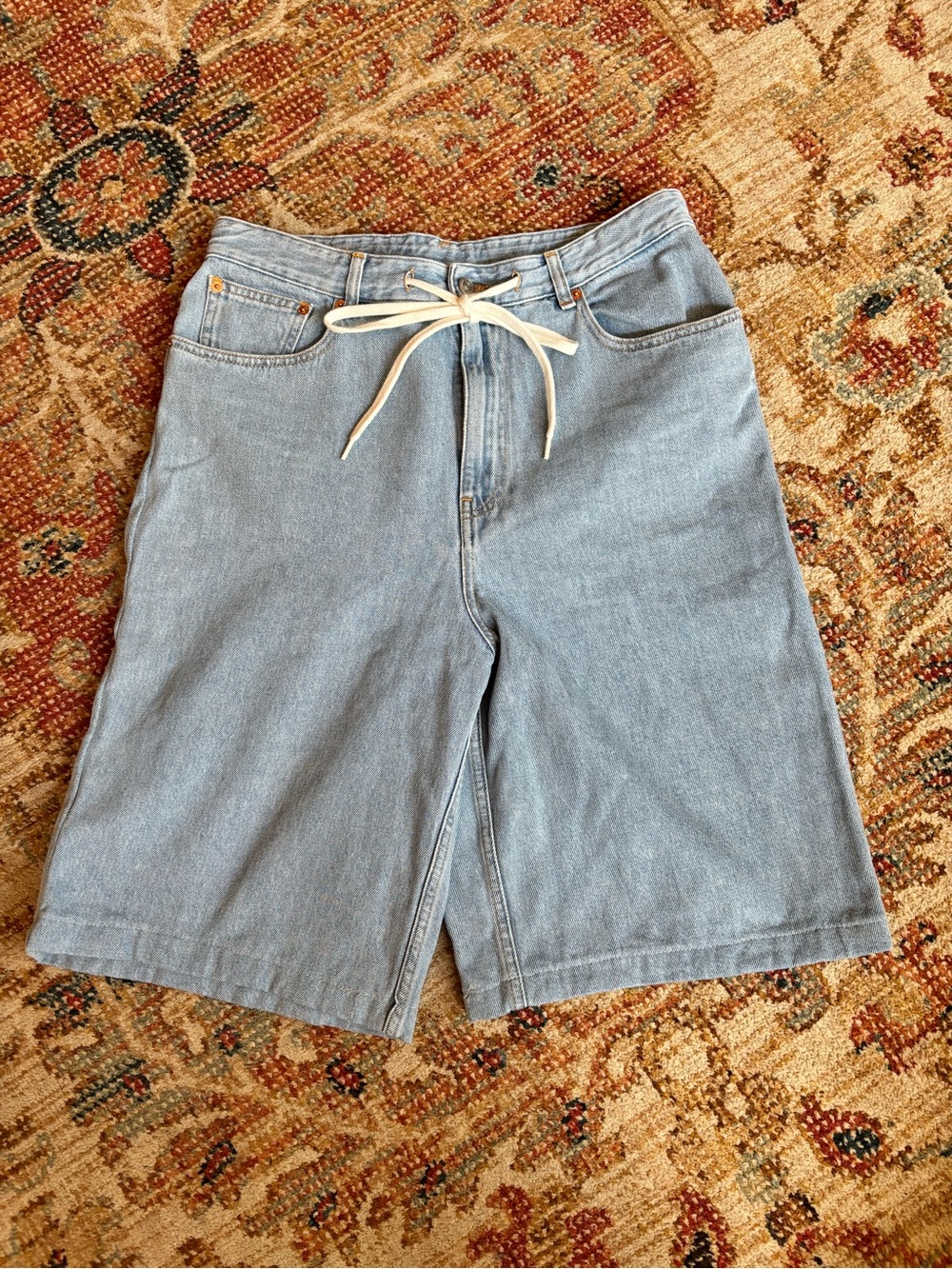 Light Blue Denim Drawstring Jorts